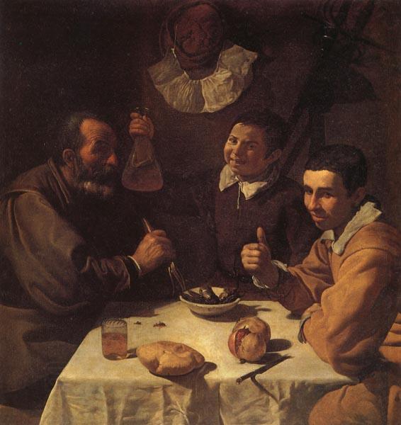 VELAZQUEZ, Diego Rodriguez de Silva y Three Men at a Table China oil painting art